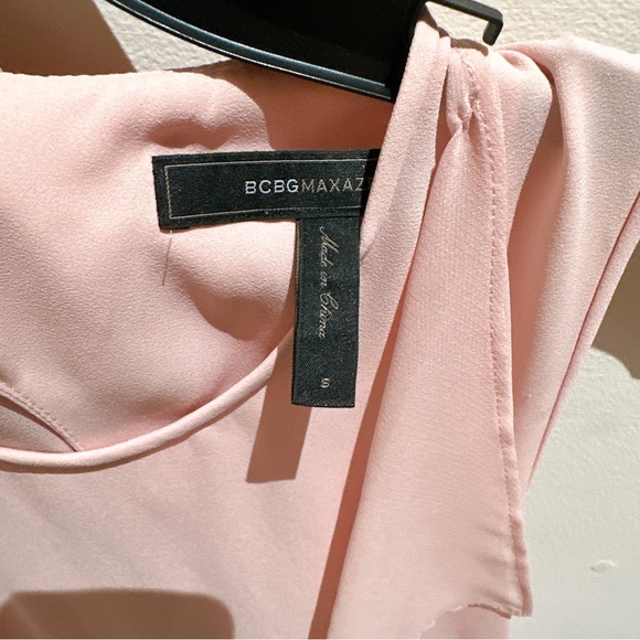 bcbgmaxazria pink chiffon top - Picture 2 of 5